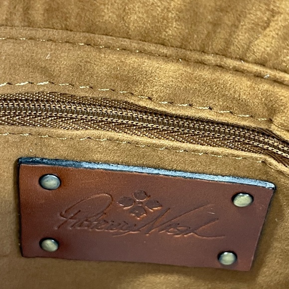 Patricia Nash Signature Map Calvi Square Leather Satchel Shoulder Bag Saddlebag - Picture 13 of 15